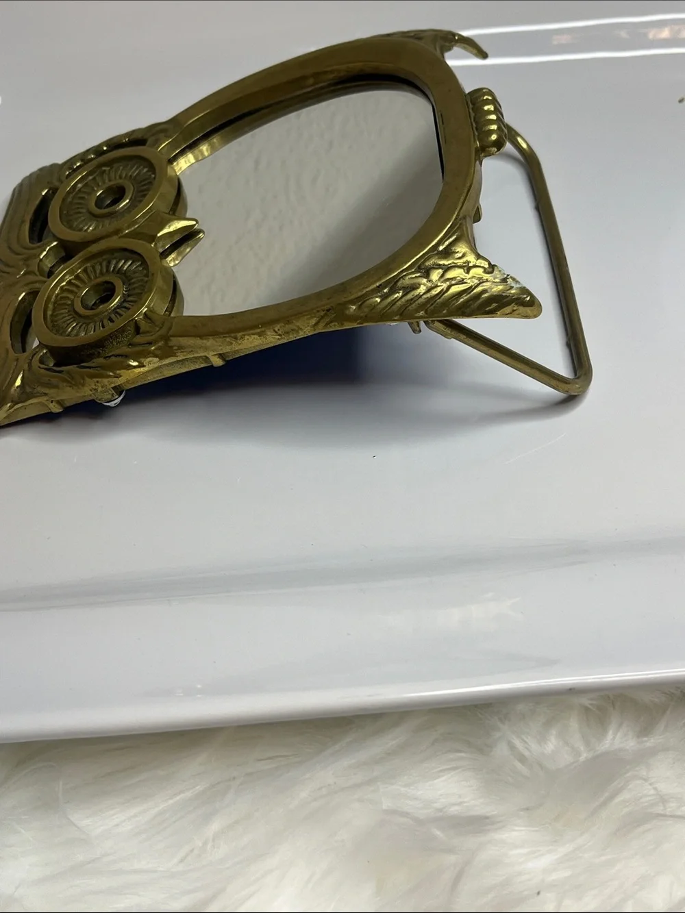 Gucci Brass Owl Mirror - Gold Tone